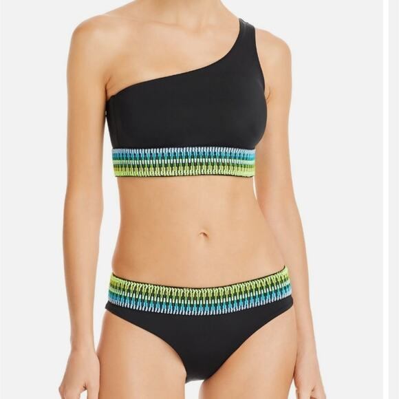 NWT Peixoto Zoni Asymmetric Contrast Trim Bikini Bottom - Picture 2 of 9